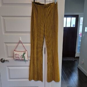 Free People Yellow Striped Flare Pants